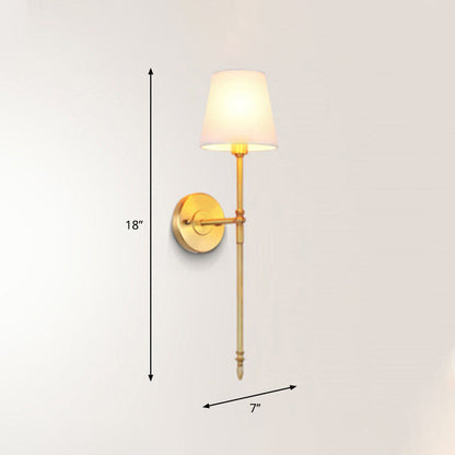 Classic Brass Wall Lamp with Fabric Shade - Cofik