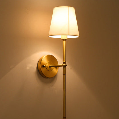 Classic Brass Wall Lamp with Fabric Shade