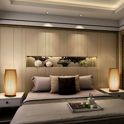 Natural Bamboo Modern Table Light