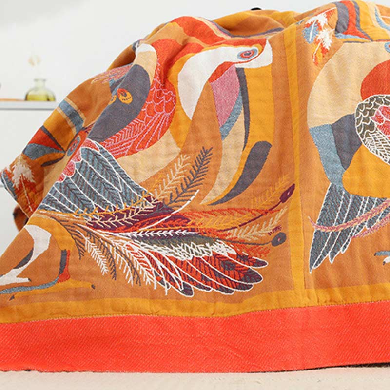 Eco Friendly Cotton Quilt with Colorful Tropical Design