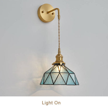 Calming Blue Glass Wall Light with Ripple Effect