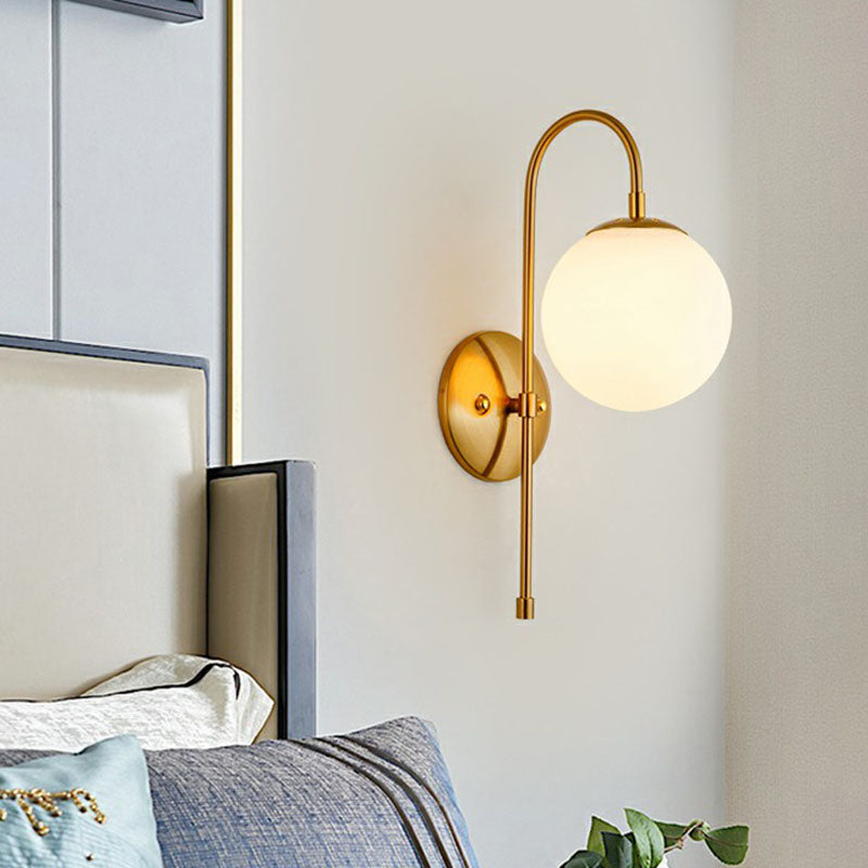 Simple Metal Wall Lamp with Glass Shade