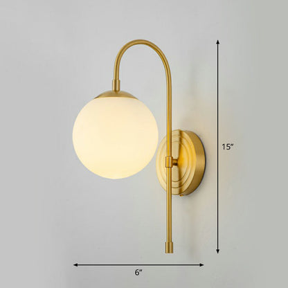 Simple Metal Wall Lamp with Glass Shade