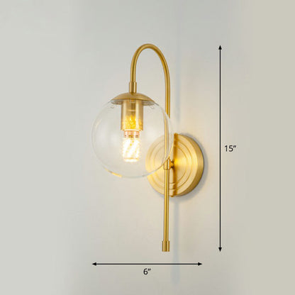 Simple Metal Wall Lamp with Glass Shade