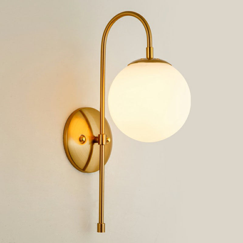 Simple Metal Wall Lamp with Glass Shade