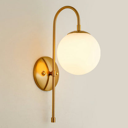 Simple Metal Wall Lamp with Glass Shade