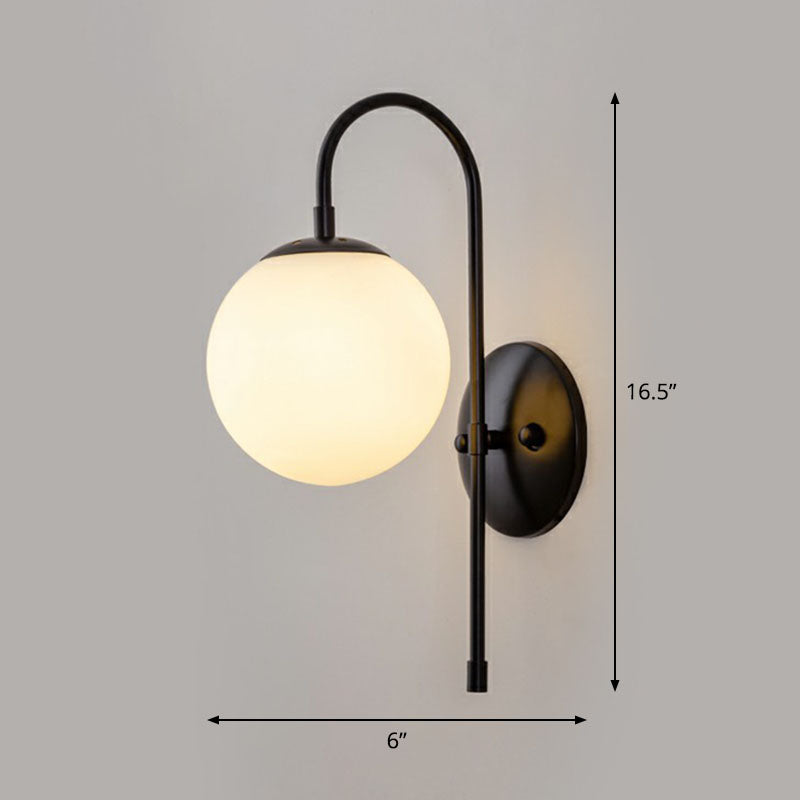Simple Metal Wall Lamp with Glass Shade