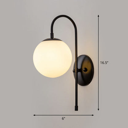 Simple Metal Wall Lamp with Glass Shade