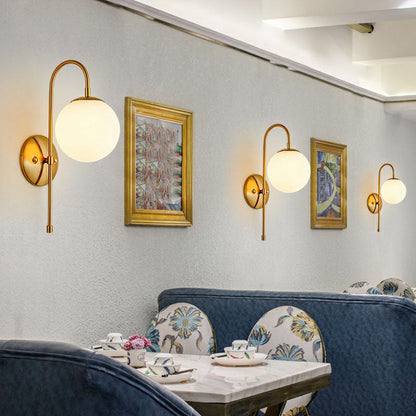 Simple Metal Wall Lamp with Glass Shade