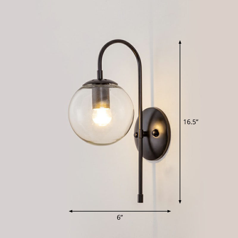 Simple Metal Wall Lamp with Glass Shade - Cofik