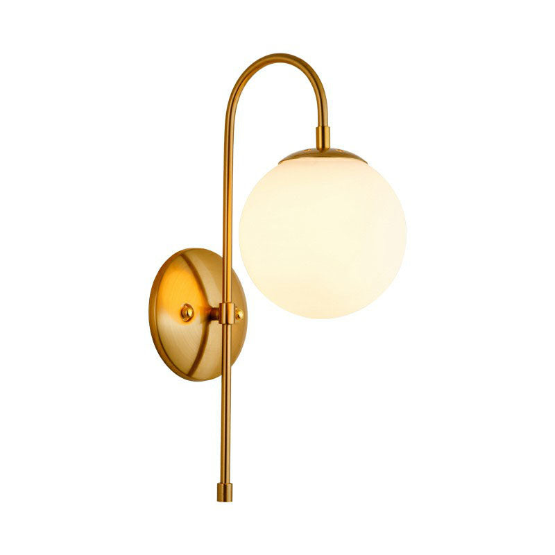Simple Metal Wall Lamp with Glass Shade