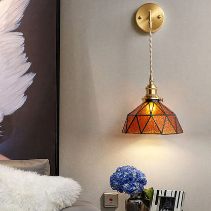 Calming Blue Glass Wall Light with Ripple Effect