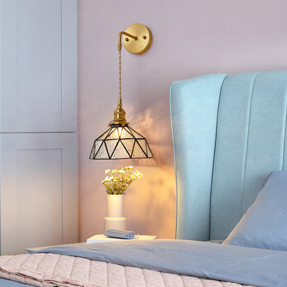 Calming Blue Glass Wall Light with Ripple Effect