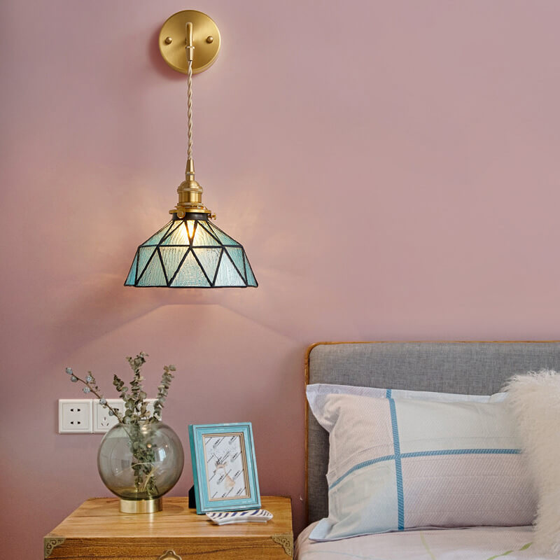 Calming Blue Glass Wall Light with Ripple Effect - Cofik