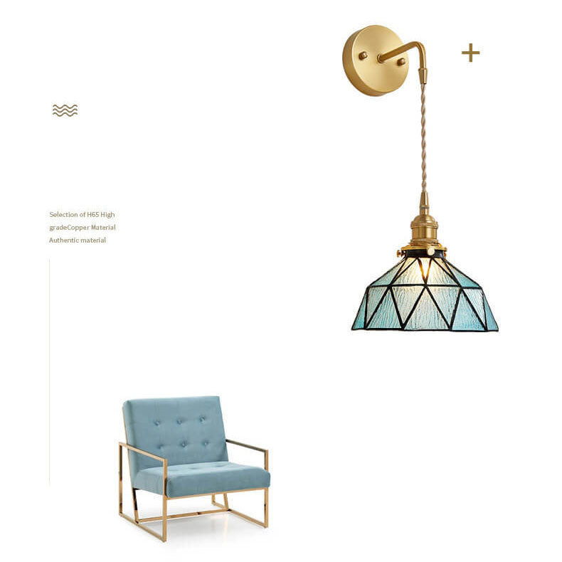 Calming Blue Glass Wall Light with Ripple Effect