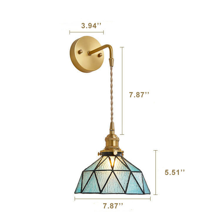 Calming Blue Glass Wall Light with Ripple Effect