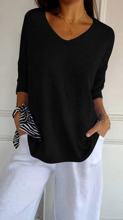 Soft V-Neck Knitted Sweater
