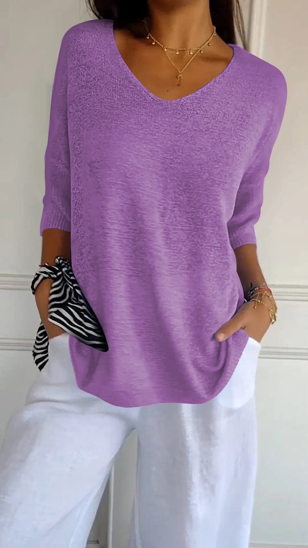 Soft V-Neck Knitted Sweater