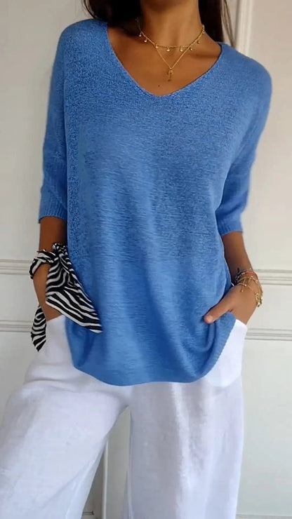 Soft V-Neck Knitted Sweater