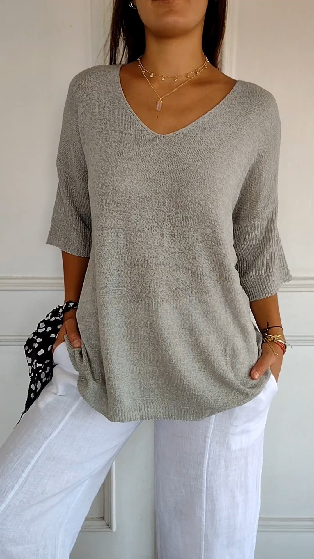 Soft V-Neck Knitted Sweater