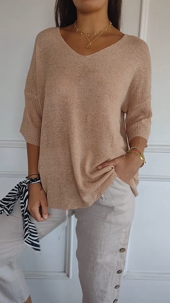 Soft V-Neck Knitted Sweater