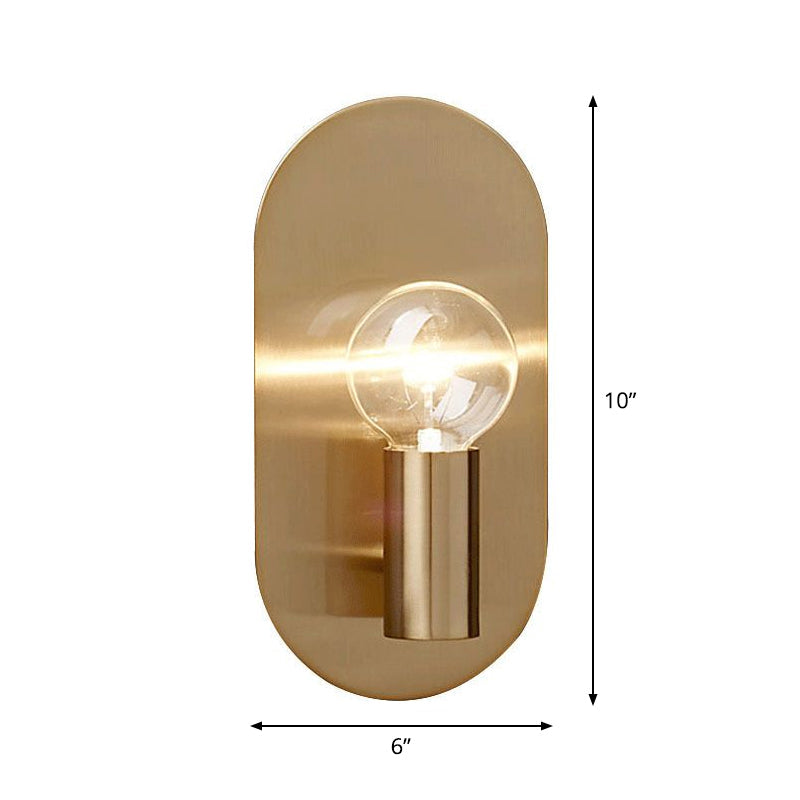 Sleek Gold Metal Wall Sconce Light with Oval Shade - Cofik
