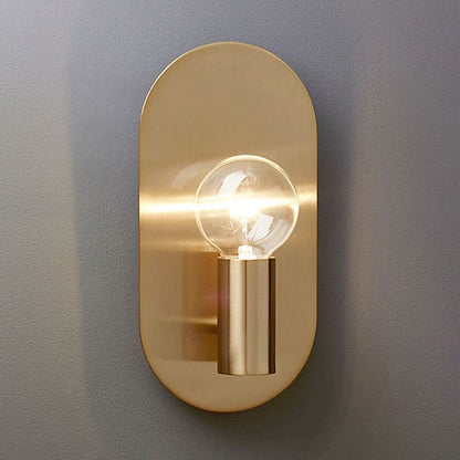 Sleek Gold Metal Wall Sconce Light with Oval Shade