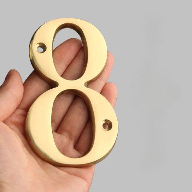 Classic Solid Brass House Number Plate