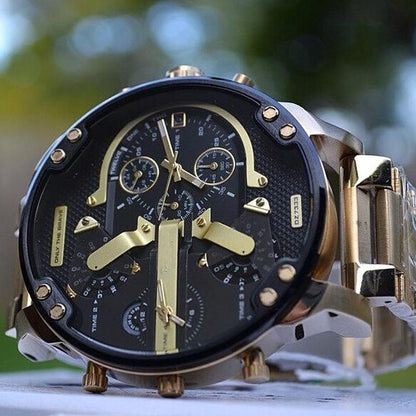Modern Stainless Steel Quartz Chrono Watch