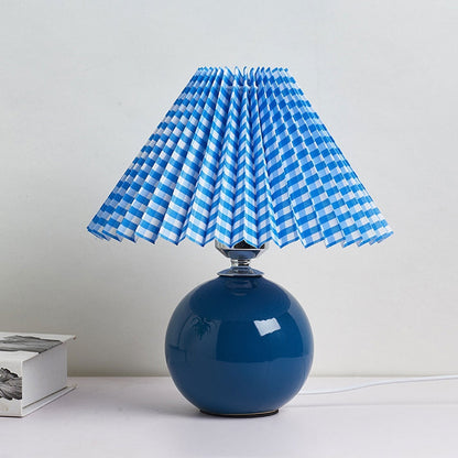 Simple Ceramic Desk Lamp with Folded Shade