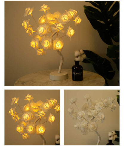 Pretty LED Rose Night Light Table Lamp for Bedroom