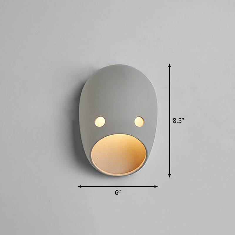 Funny Face LED Wall Light Grey Sconce