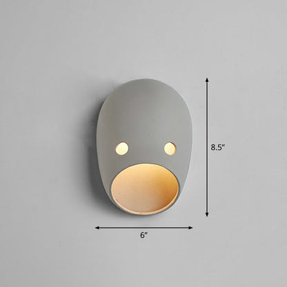 Funny Face LED Wall Light Grey Sconce