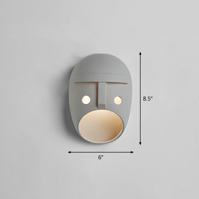 Funny Face LED Wall Light Grey Sconce