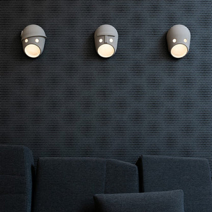 Funny Face LED Wall Light Grey Sconce