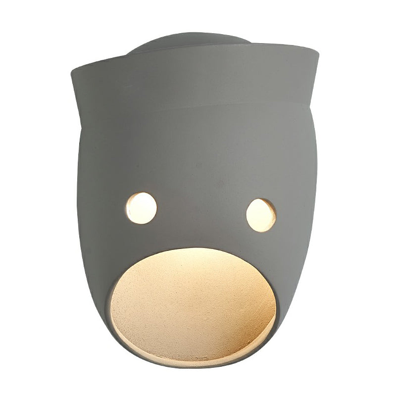 Funny Face LED Wall Light Grey Sconce