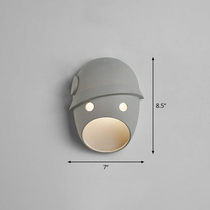 Funny Face LED Wall Light Grey Sconce