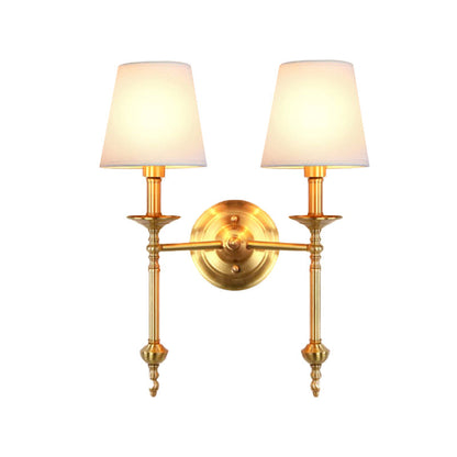 Vintage Metal Wall Lamp with Linen Shade