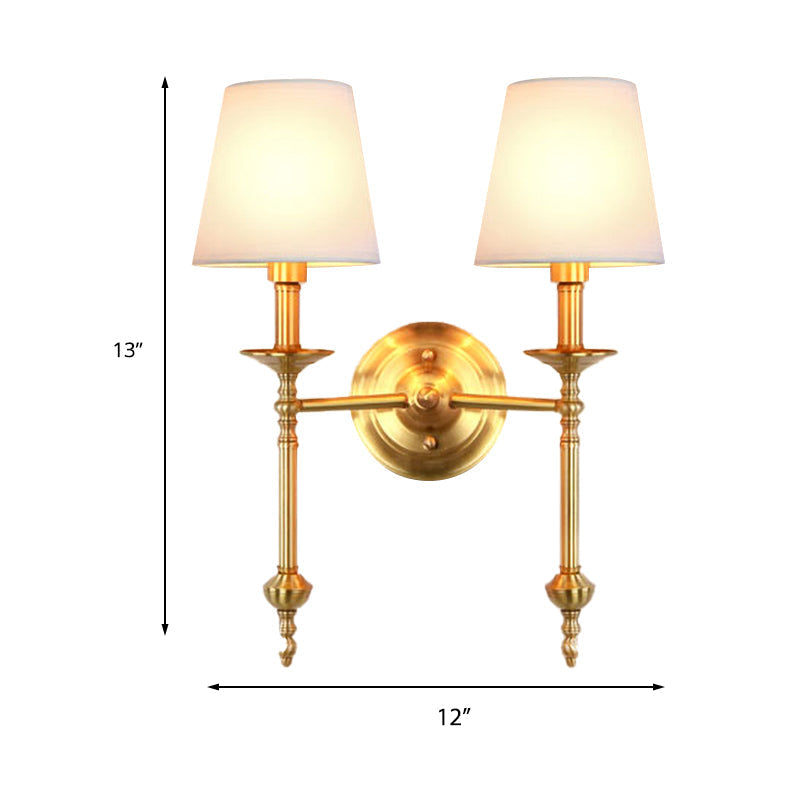 Vintage Metal Wall Lamp with Linen Shade