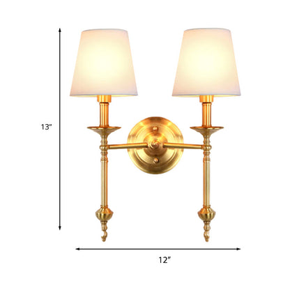 Vintage Metal Wall Lamp with Linen Shade
