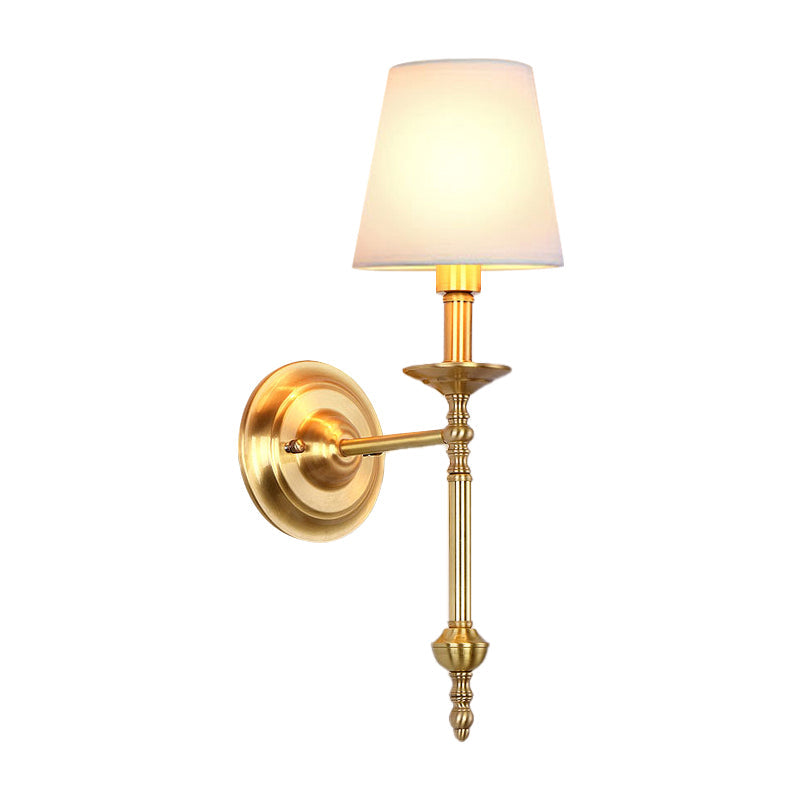 Vintage Metal Wall Lamp with Linen Shade