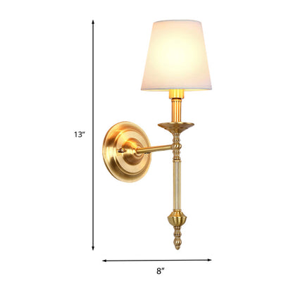 Vintage Metal Wall Lamp with Linen Shade