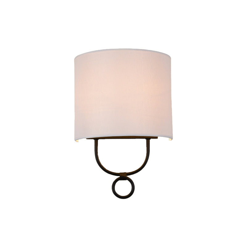 Classic Half-Cylinder Wall Sconce with Soft White Shade