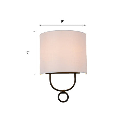 Classic Half-Cylinder Wall Sconce with Soft White Shade