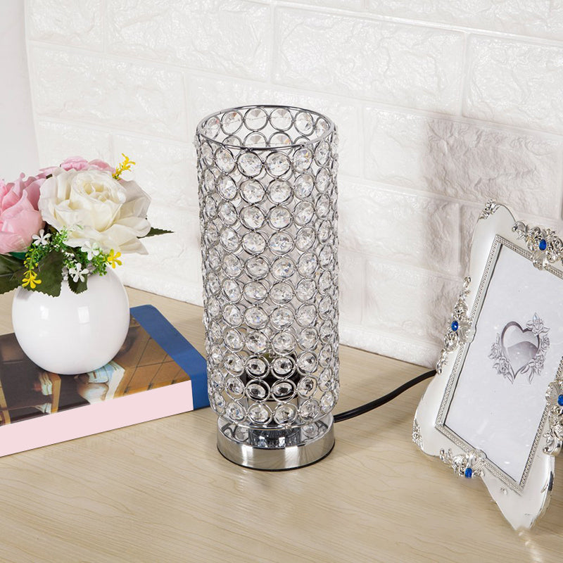 Contemporary Glass Desk Lamp with Silver Base - Cofik