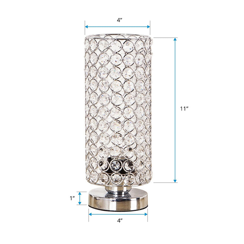 Contemporary Glass Desk Lamp with Silver Base