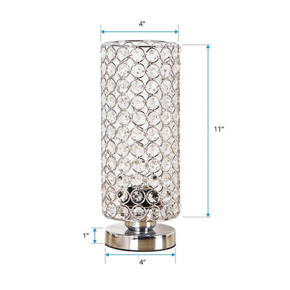 Contemporary Glass Desk Lamp with Silver Base