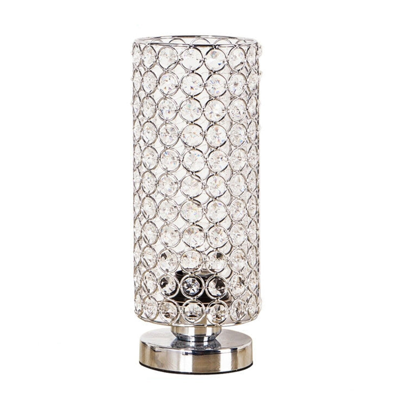 Contemporary Glass Desk Lamp with Silver Base