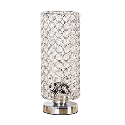 Contemporary Glass Desk Lamp with Silver Base
