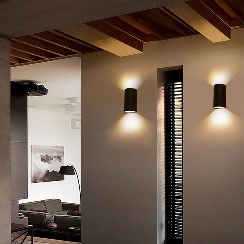 Sleek Black Outdoor LED Wall Sconce